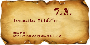 Tomasits Milán névjegykártya